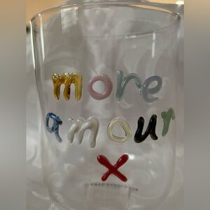 VALENTINE SPECIAL by ANTHROPOLOGIE❤️❤️Colorful 'More Amour' Glass Tumbler New
